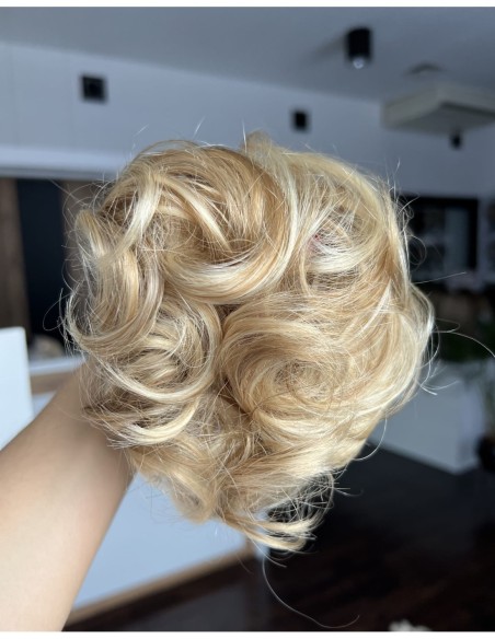 Gumka z włosów naturalnych ciepły baleyage  blond
