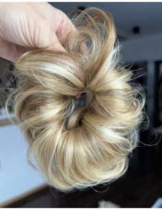 Gumka z włosów naturalnych ciepły baleyage  blond 2