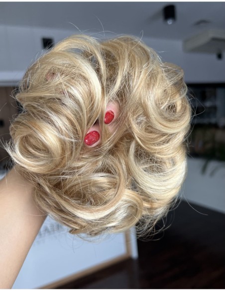 Gumka z włosów naturalnych ciepły baleyage  blond