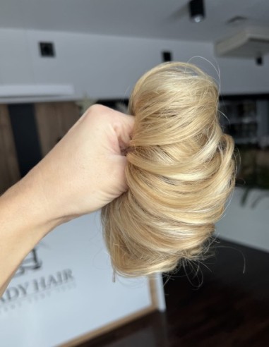 Gumka z włosów naturalnych ciepły baleyage  blond