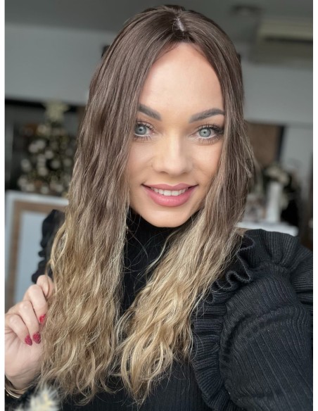 GABI 50 CM-TOPPER Z WŁOSÓW NATURALNYCH FALOWANYCH-PREMIUM