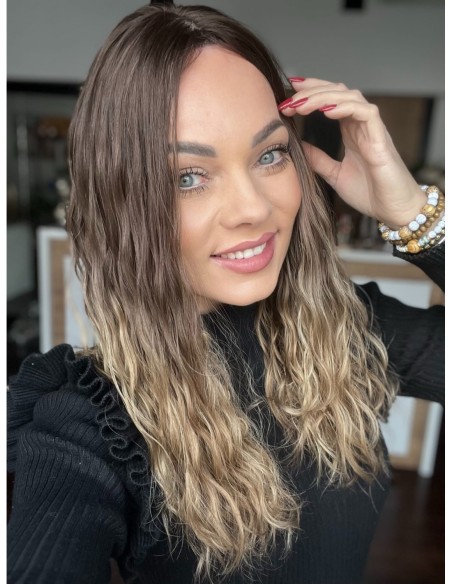 GABI 50 CM-TOPPER Z WŁOSÓW NATURALNYCH FALOWANYCH-PREMIUM