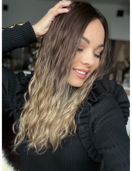 GABI 50 CM-TOPPER Z WŁOSÓW NATURALNYCH FALOWANYCH-PREMIUM