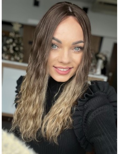 GABI 50 CM-TOPPER Z WŁOSÓW NATURALNYCH FALOWANYCH-PREMIUM