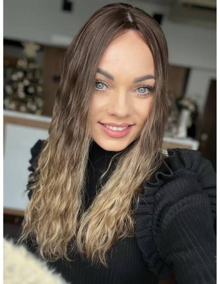 GABI 50 CM-TOPPER Z WŁOSÓW NATURALNYCH FALOWANYCH-PREMIUM