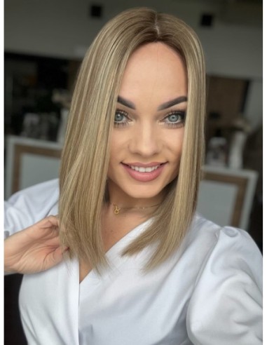 "MILENA 35-40 CM "TOPPER Z WŁOSÓW NATURALNYCH  PREMIUM