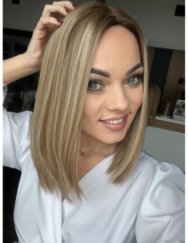 "MILENA 35-40 CM "TOPPER Z WŁOSÓW NATURALNYCH  PREMIUM