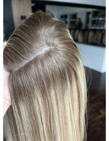 "MILENA 35-40 CM "TOPPER Z WŁOSÓW NATURALNYCH  PREMIUM