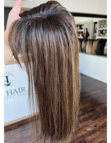 SELENE B10-45CM Z GRZYWKĄ-TOPPER Z WŁOSÓW NATURALNYCH