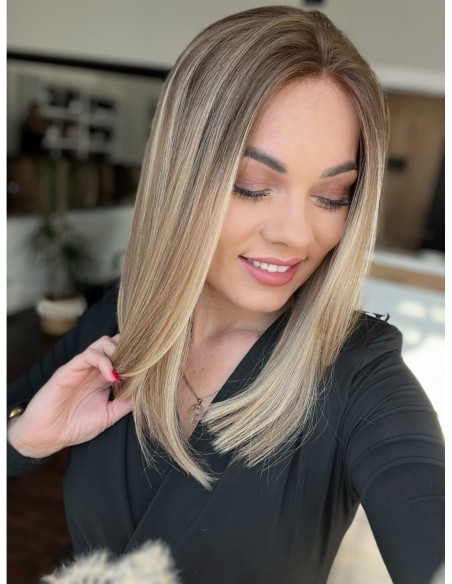 "MILENA 40  "PERUKA Z WŁOSÓW NATURALNYCH  PREMIUM   "M"