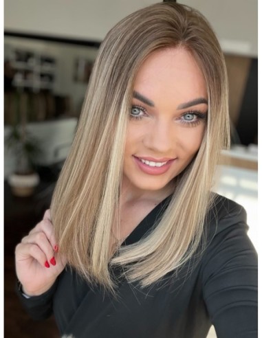 "MILENA 40  "PERUKA Z WŁOSÓW NATURALNYCH  PREMIUM   "M"