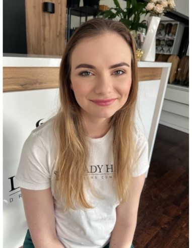 Grzywka/mini topper z włosów naturalnych 01D  baleyage blond 45 cm