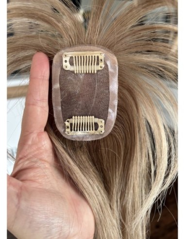 Grzywka/mini topper z włosów naturalnych 01D  baleyage blond 45 cm