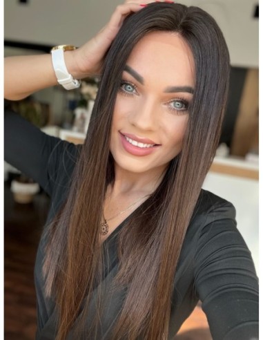 KASIA 50 CM"M"-PERUKA LACE FRONT Z WŁOSÓW NATURALNYCH PREMIUM  VIRGIN
