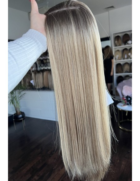 "MILENA 45-50 CM "DŁUGI TOPPER Z WŁOSÓW NATURALNYCH  PREMIUM