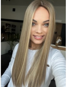 "MILENA 45-50 CM "DŁUGI TOPPER Z WŁOSÓW NATURALNYCH  PREMIUM 2