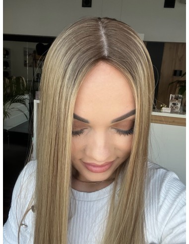 "MILENA 45-50 CM "DŁUGI TOPPER Z WŁOSÓW NATURALNYCH  PREMIUM