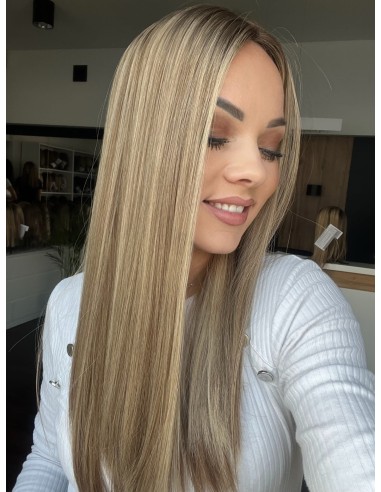 "MILENA 45-50 CM "DŁUGI TOPPER Z WŁOSÓW NATURALNYCH  PREMIUM