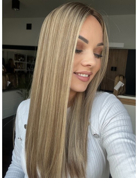 "MILENA 45-50 CM "DŁUGI TOPPER Z WŁOSÓW NATURALNYCH  PREMIUM