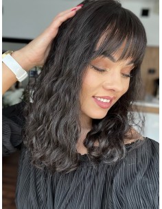 "INA 40 CM Z GRZYWKĄ" TOPPER Z WŁOSÓW NATURALNYCH  KRĘCONYCH 2