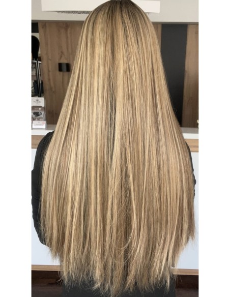 "MILENA 65 CM Z GRZYWKĄ "DŁUGI TOPPER Z WŁOSÓW NATURALNYCH  PREMIUM