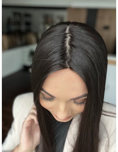 Olivia 1B 50 cm-Długa peruka z włosów naturalnych  S/M