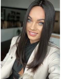 Olivia 1B 50 cm-Długa peruka z włosów naturalnych  S/M