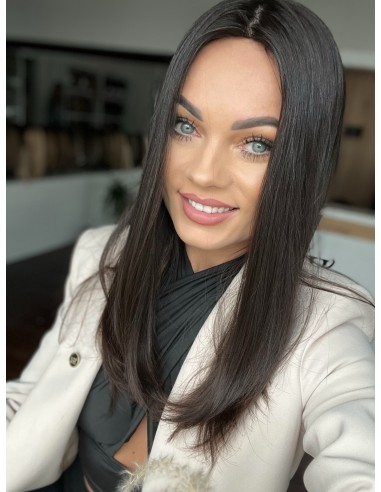 Olivia 1B 50 cm-Długa peruka z włosów naturalnych  S/M
