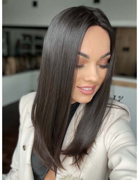 Olivia 1B 50 cm-Długa peruka z włosów naturalnych  S/M