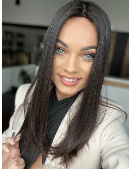 Olivia 1B 50 cm-Długa peruka z włosów naturalnych  S/M