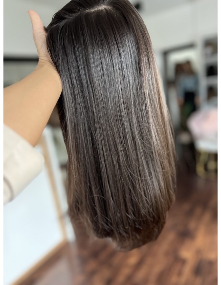 Olivia 1B 50 cm-Długa peruka z włosów naturalnych  S/M