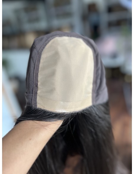 Olivia 1B 50 cm-Długa peruka z włosów naturalnych  S/M