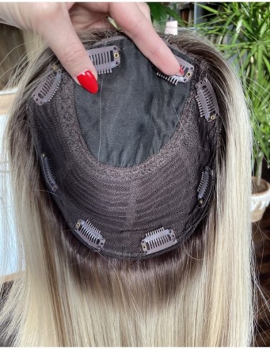 "ANIA  35 CM Z GRZYWKĄ "-TOPPER Z WŁOSÓW NATURALNYCH  PREMIUM