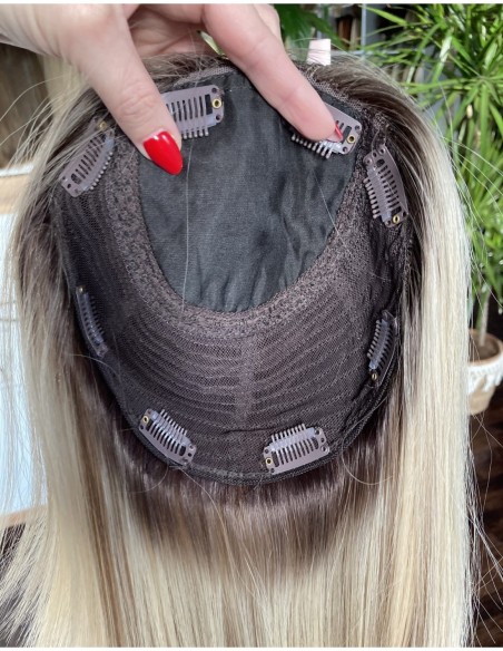 "ANIA  35 CM Z GRZYWKĄ "-TOPPER Z WŁOSÓW NATURALNYCH  PREMIUM