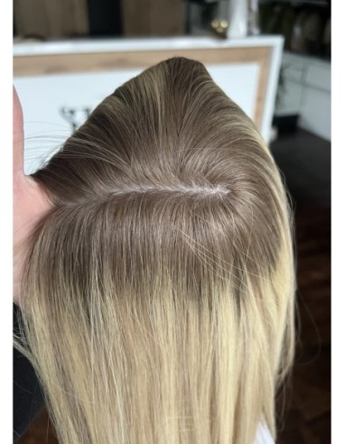 "ANIA  35 CM Z GRZYWKĄ "-TOPPER Z WŁOSÓW NATURALNYCH  PREMIUM