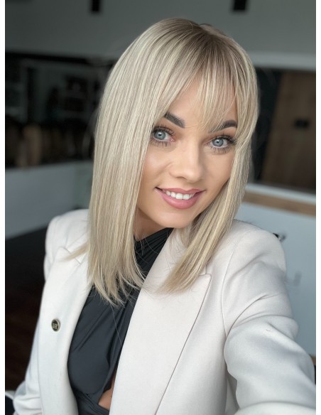 "ANIA  35 CM Z GRZYWKĄ "-TOPPER Z WŁOSÓW NATURALNYCH  PREMIUM