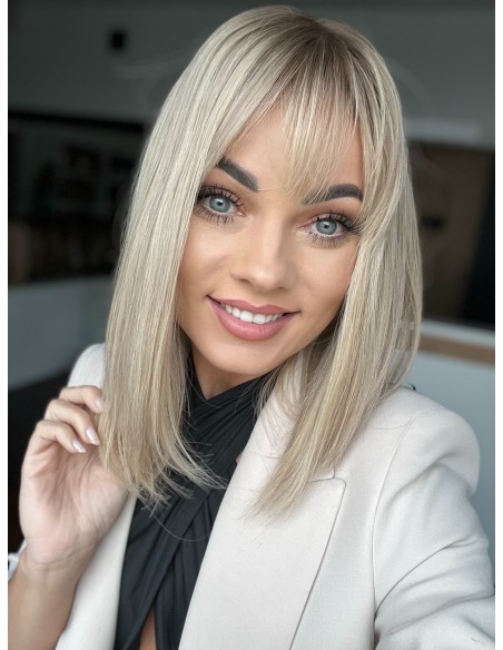 "ANIA  35 CM Z GRZYWKĄ "-TOPPER Z WŁOSÓW NATURALNYCH  PREMIUM