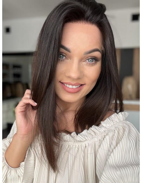 KASIA 40 CM"S"-PERUKA LACE FRONT Z WŁOSÓW NATURALNYCH PREMIUM  VIRGIN