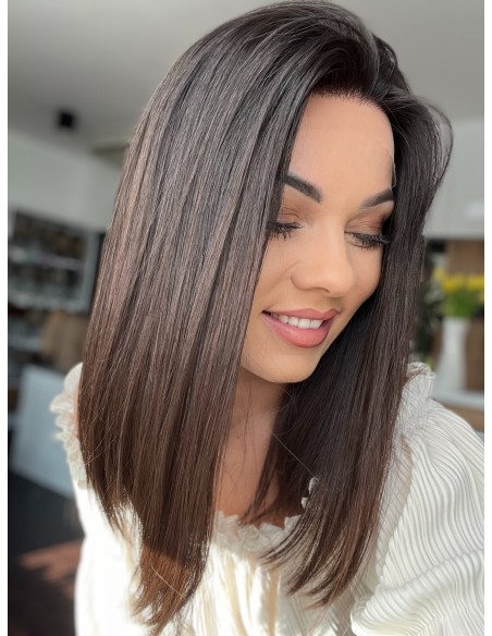 KASIA 40 CM"S"-PERUKA LACE FRONT Z WŁOSÓW NATURALNYCH PREMIUM  VIRGIN