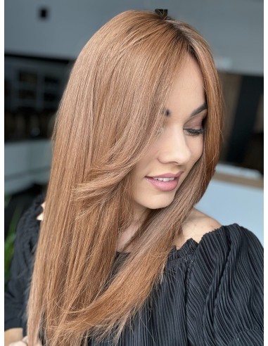 "HANA 45-50 cm "TOPPER Z WŁOSÓW NATURALNYCH  Z GRZYWKĄ NA BOKI