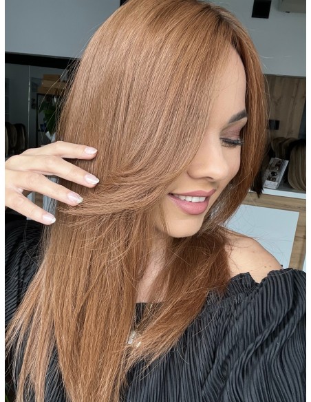 "HANA 45-50 cm "TOPPER Z WŁOSÓW NATURALNYCH  Z GRZYWKĄ NA BOKI