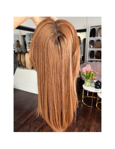 "HANA 45-50 cm "TOPPER Z WŁOSÓW NATURALNYCH  Z GRZYWKĄ NA BOKI