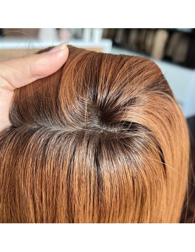 "HANA 45-50 cm "TOPPER Z WŁOSÓW NATURALNYCH  Z GRZYWKĄ NA BOKI