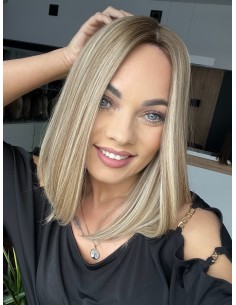 "MILENA 35-40 CM "TOPPER Z WŁOSÓW NATURALNYCH  PREMIUM 2