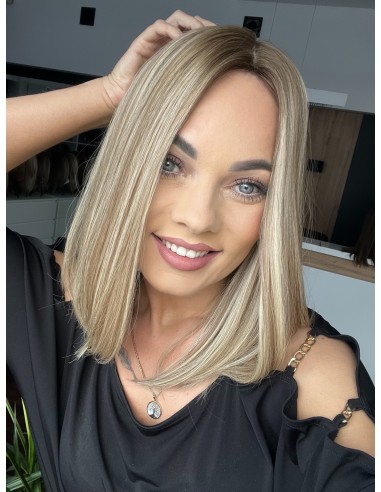 "MILENA 35-40 CM "TOPPER Z WŁOSÓW NATURALNYCH  PREMIUM