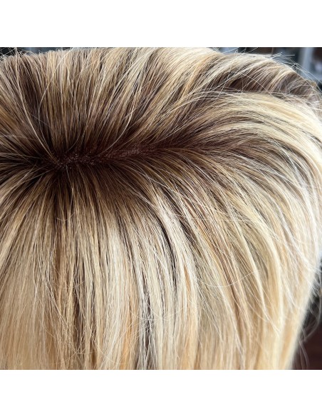 Natalia z grzywką 45 cm-Mono topper z włosów naturalnych