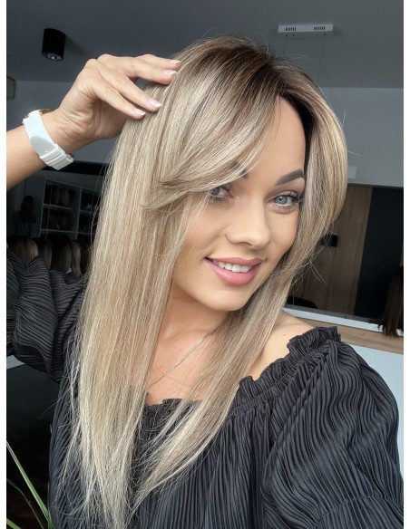 Natalia 02- 45 cm-Mono topper z włosów naturalnych