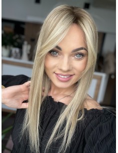 Natalia 45 cm z grzywką Hollywood -Mono topper z włosów naturalnych