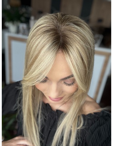 Natalia 45 cm z grzywką Hollywood -Mono topper z włosów naturalnych