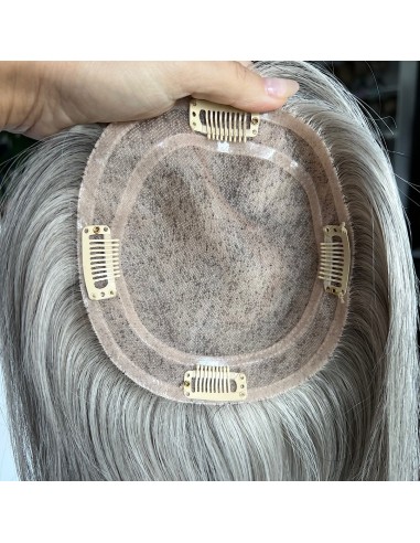 Topper Natalia 03 – lekki srebrzysty topper z włosów europejskich